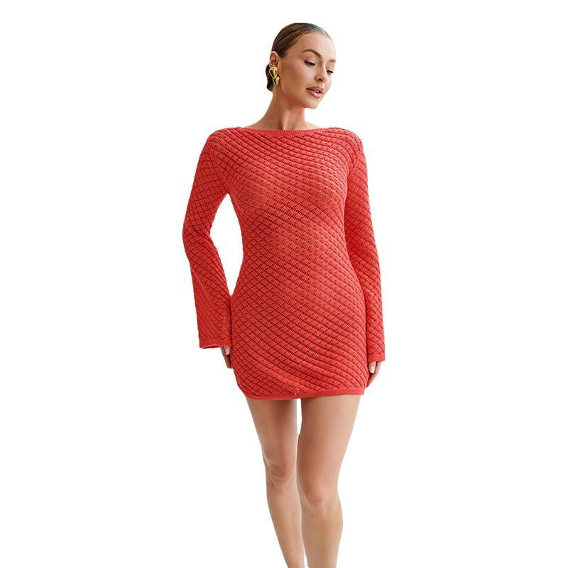 Damen modischer Häkel-Strandkleid EB