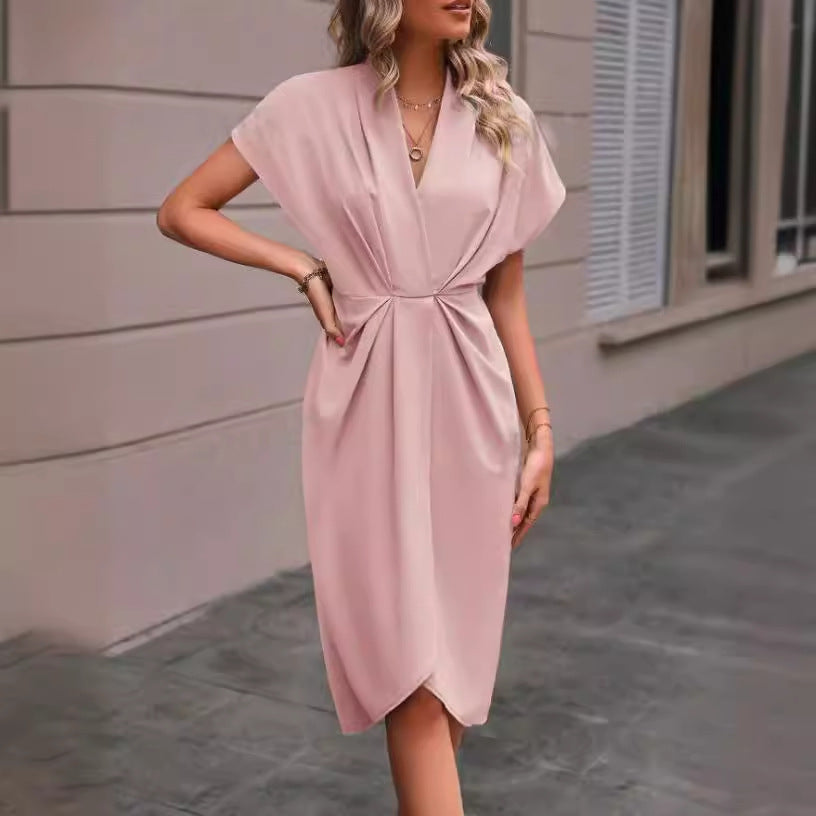 Damen Wickelkleid mit elegantem Drapierungsdesign EB