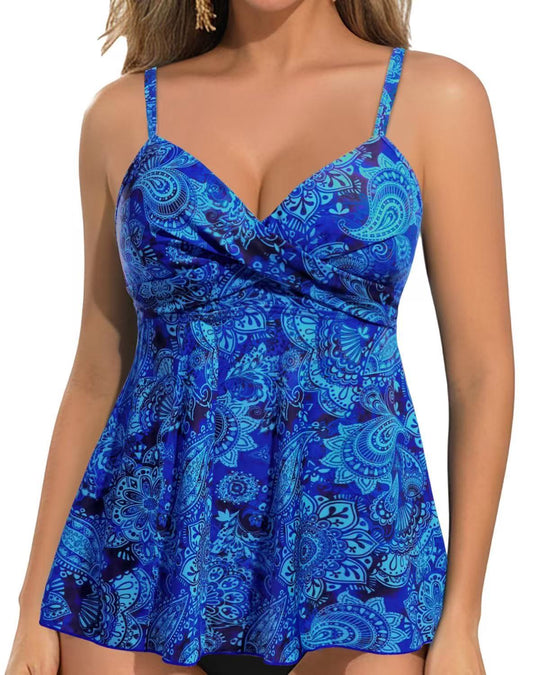 Damen Schwimmodestop mit Wickeldesign und fließendem Schnitt EB