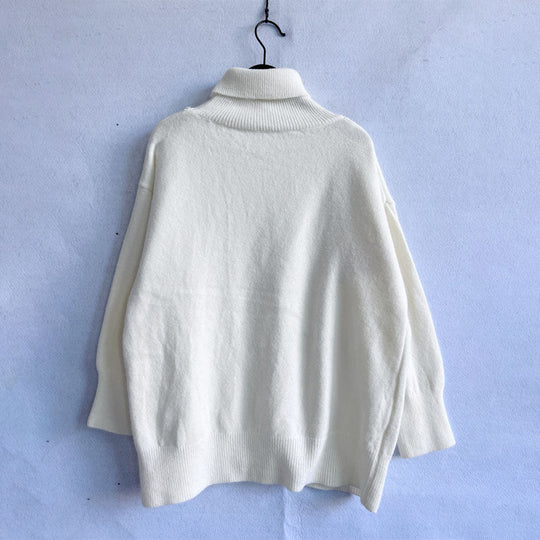 EB | Einfarbiger Warmer Strickpullover Für Alltag