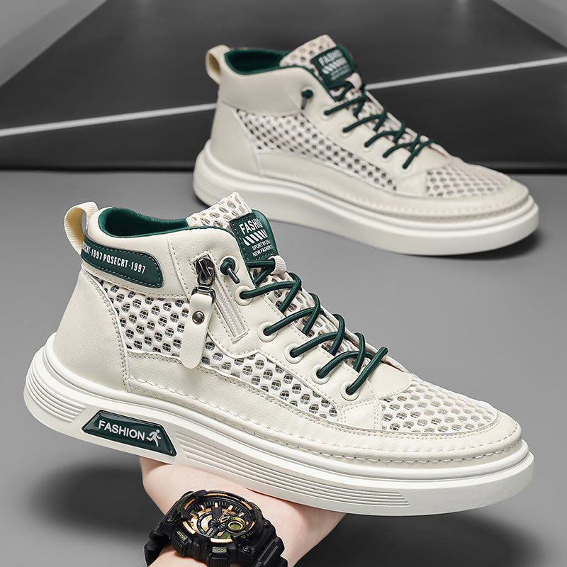 Damen Sportliche High-Top Sneakers mit atmungsaktivem Mesh-Obermaterial EB