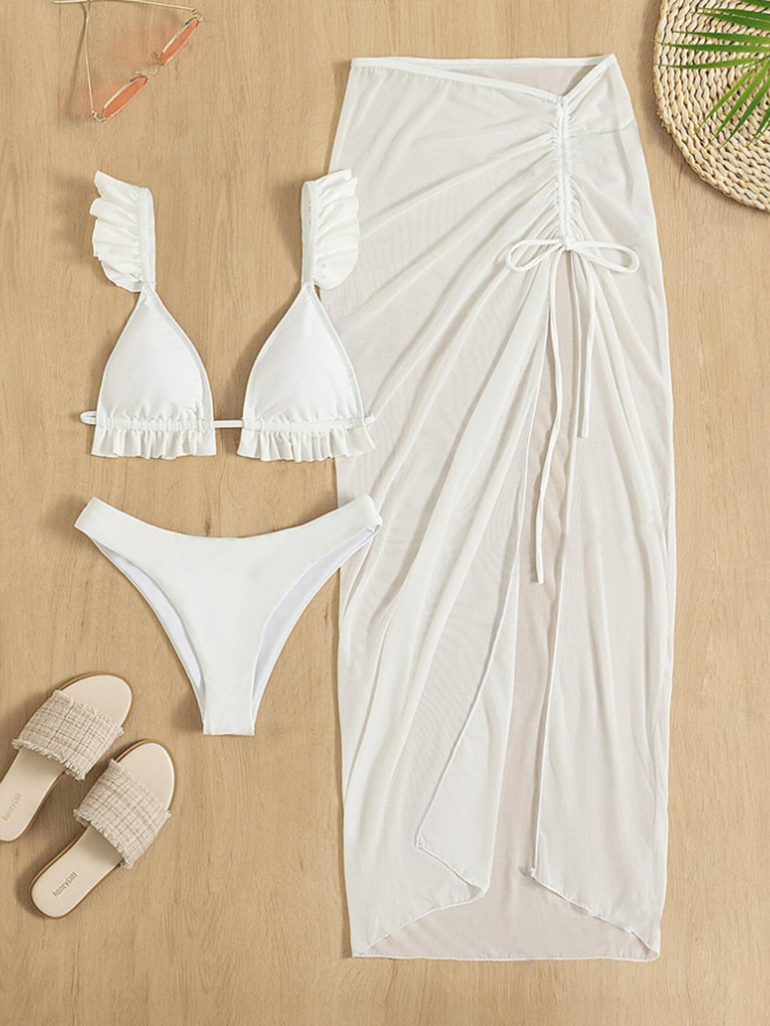 Damen Strandtunika mit fließendem Pareo EB