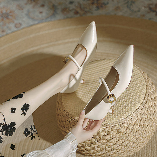 Damen elegante Riemchen-Pumps mit moderner Schnalle EB