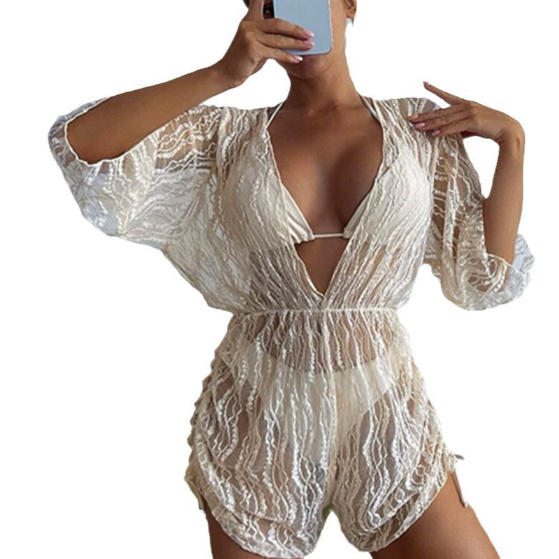 Damen Strand-Overall mit floralem Muster EB