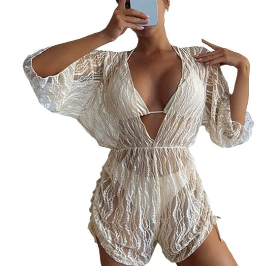 Damen Strand-Overall mit floralem Muster EB
