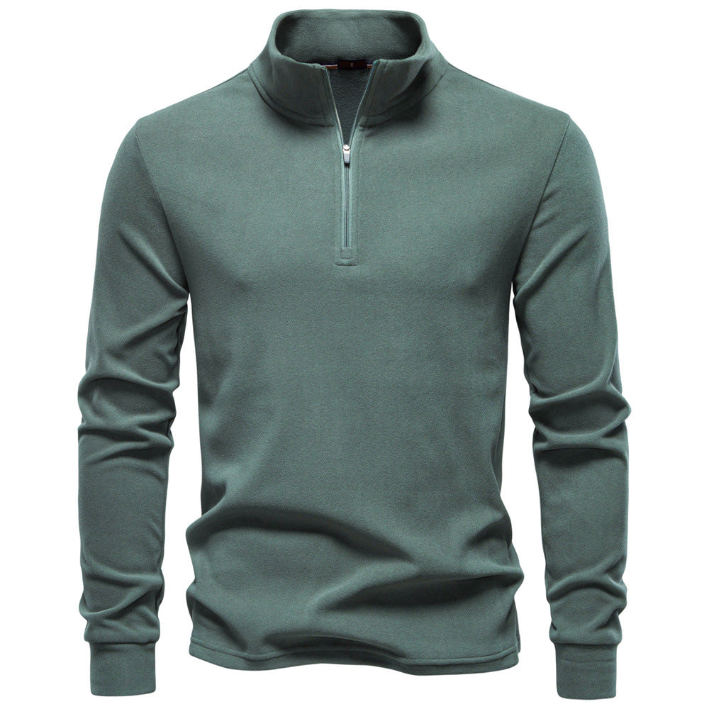 Herren funktionaler Sweatshirt mit hohem Kragen und kurzem Reißverschluss EB