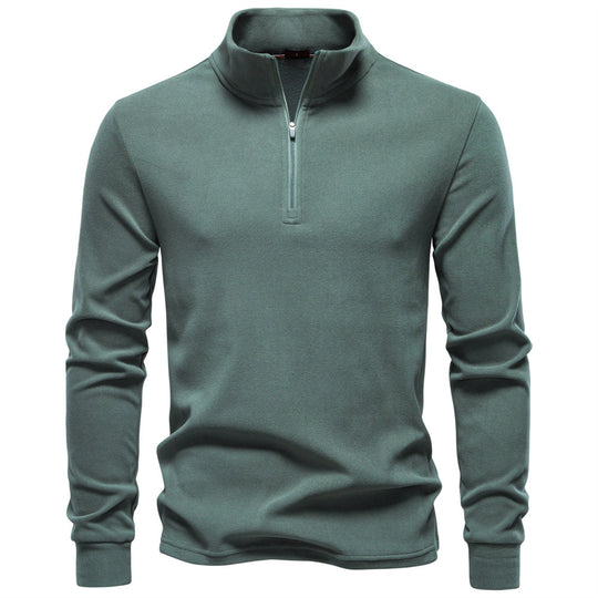 Herren funktionaler Sweatshirt mit hohem Kragen und kurzem Reißverschluss EB