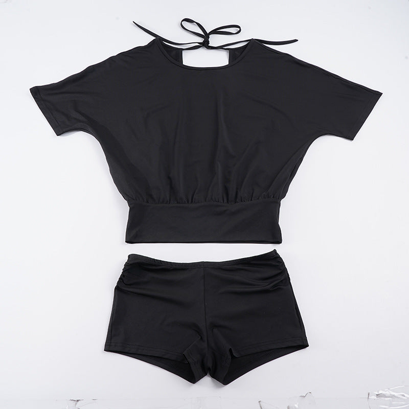Damen Sportliches Bikini-Set mit lockerem Oberteil- und Short-Kombination EB