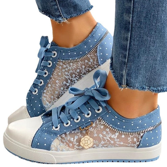 Damen nan lässige Sneaker mit Plateau-Sohle und seitlichem Reißverschluss EB