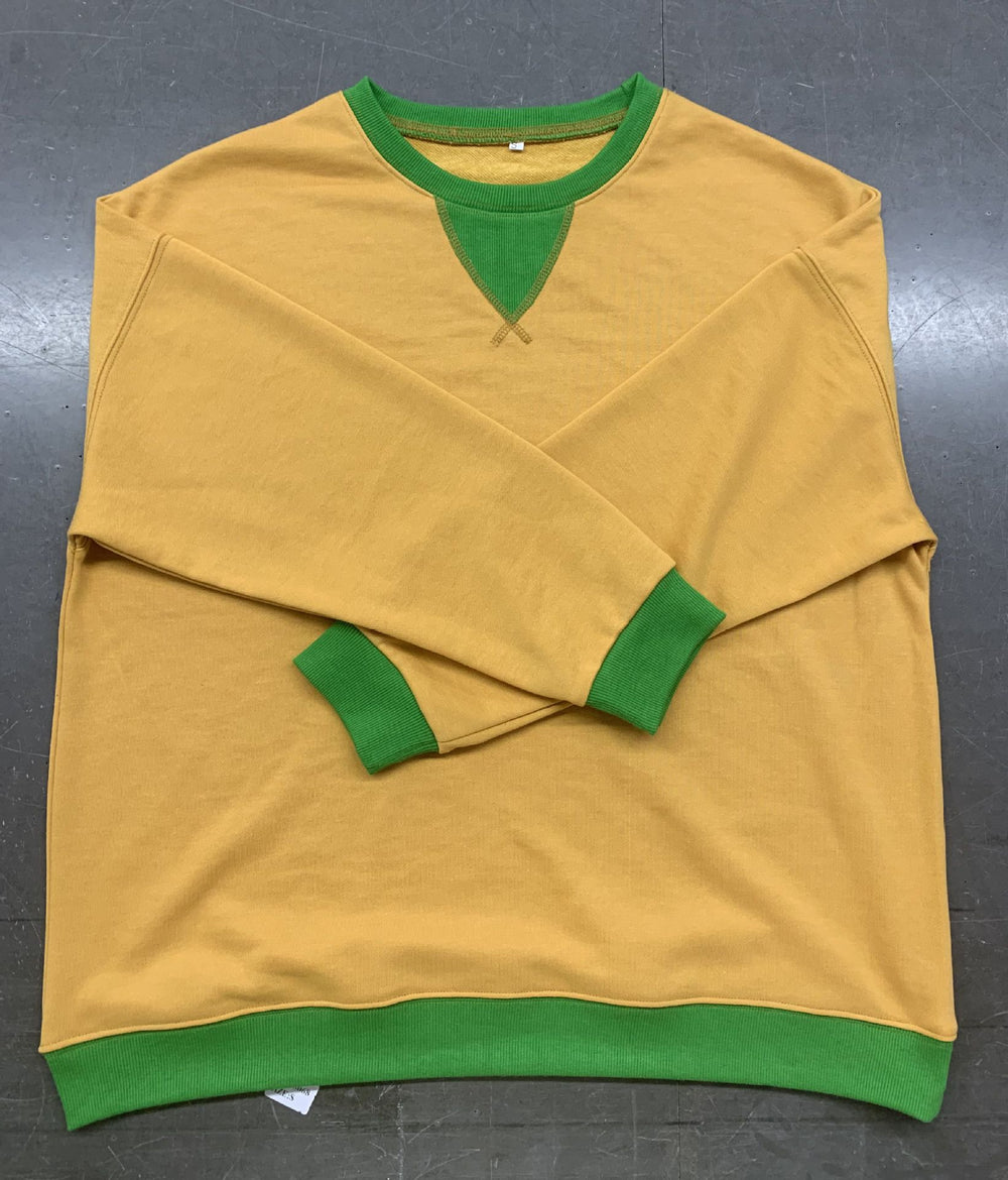 Damen lässiges Sweatshirt mit V-Ausschnitt und Kontrastbündchen EB