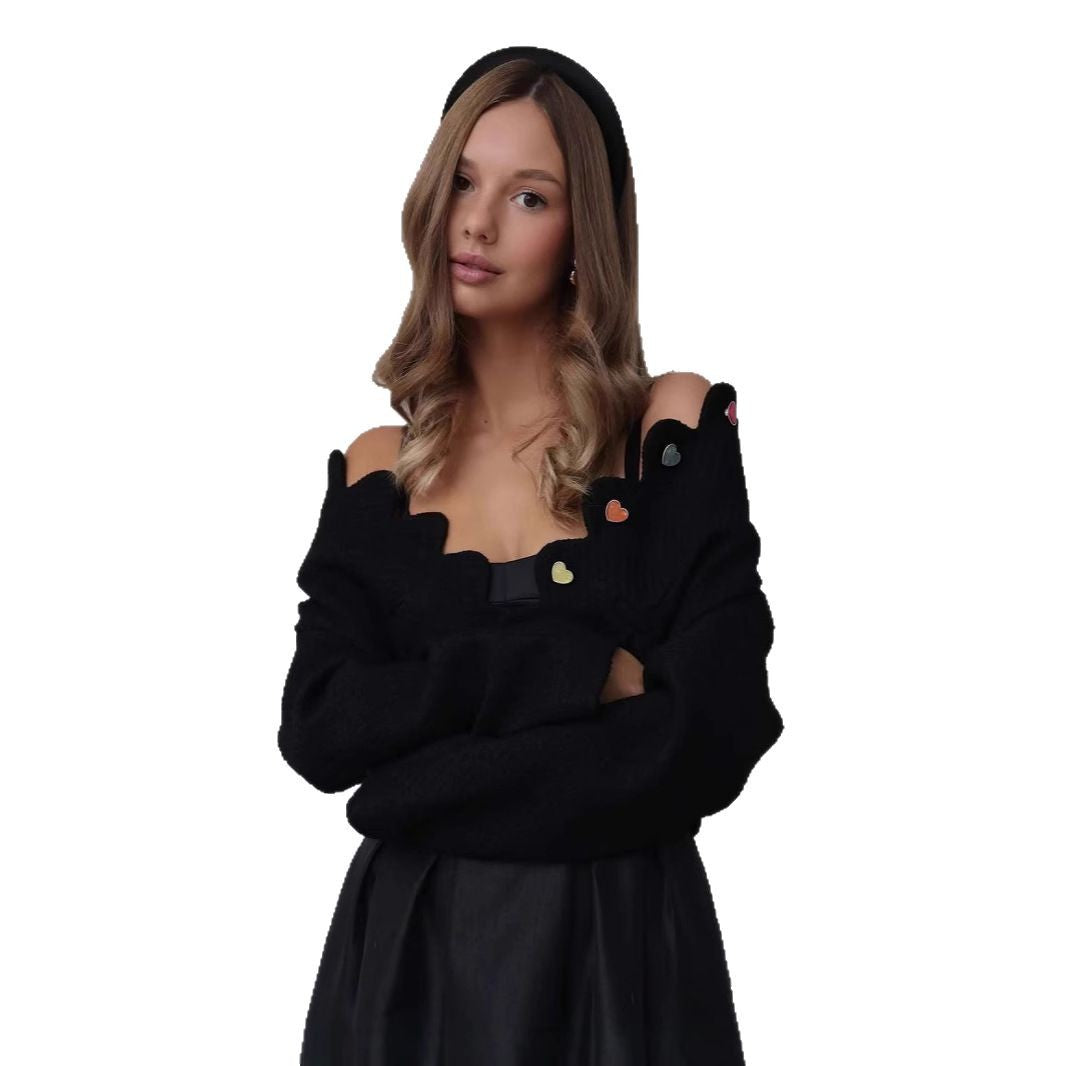 Damen Figurbetonte Jacke mit einzigartigem Knopfdesign EB