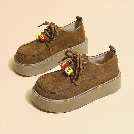 Damen Plateau-Schnürschuhe aus Wildleder mit attraktiven Details EB