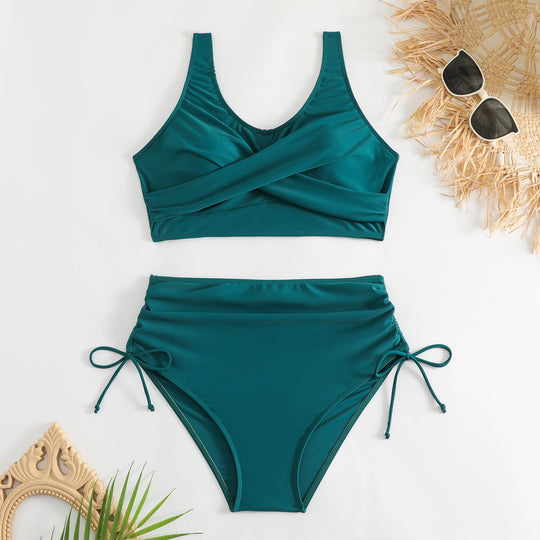 Damen Hochtailliertes Bikini-Set mit verstellbaren Trägern EB