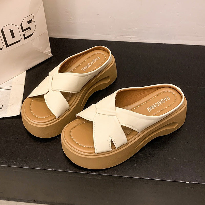 Damen Plateau-Sandalen mit stilvollem Knotendesign und bequemem Fußbett EB