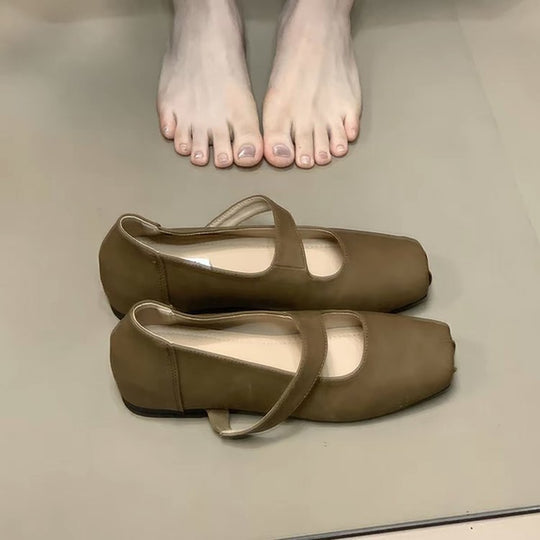 Damen elegante Ballerinas mit verstellbarem Riemen EB