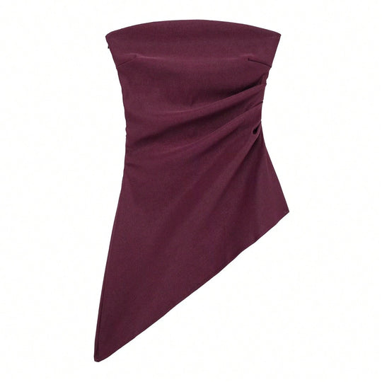 Damen asymmetrisches Kleid mit raffinierten Drapierungen EB