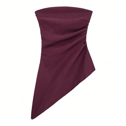 Damen asymmetrisches Kleid mit raffinierten Drapierungen EB