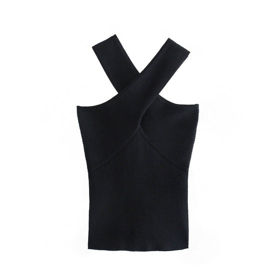 Damen Stricktop mit künstlerischem Kreuz-Träger Design EB