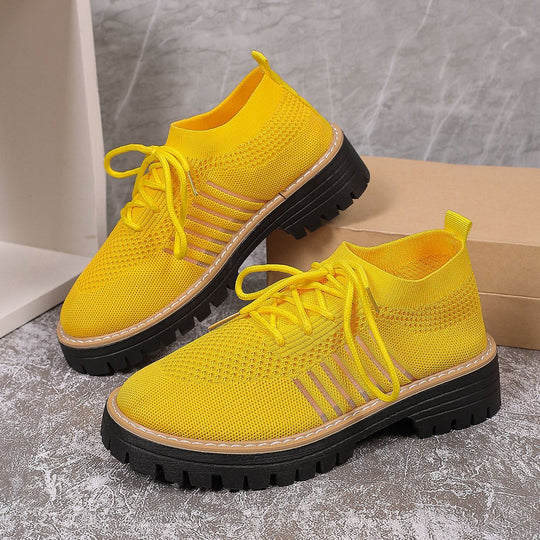 Damen Sportliche Sneakers mit atmungsaktivem Strickoberteil und rutschfester Sohle EB