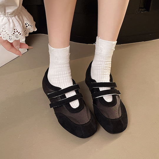 Damen bequeme Sneaker mit doppeltem Klettverschluss EB