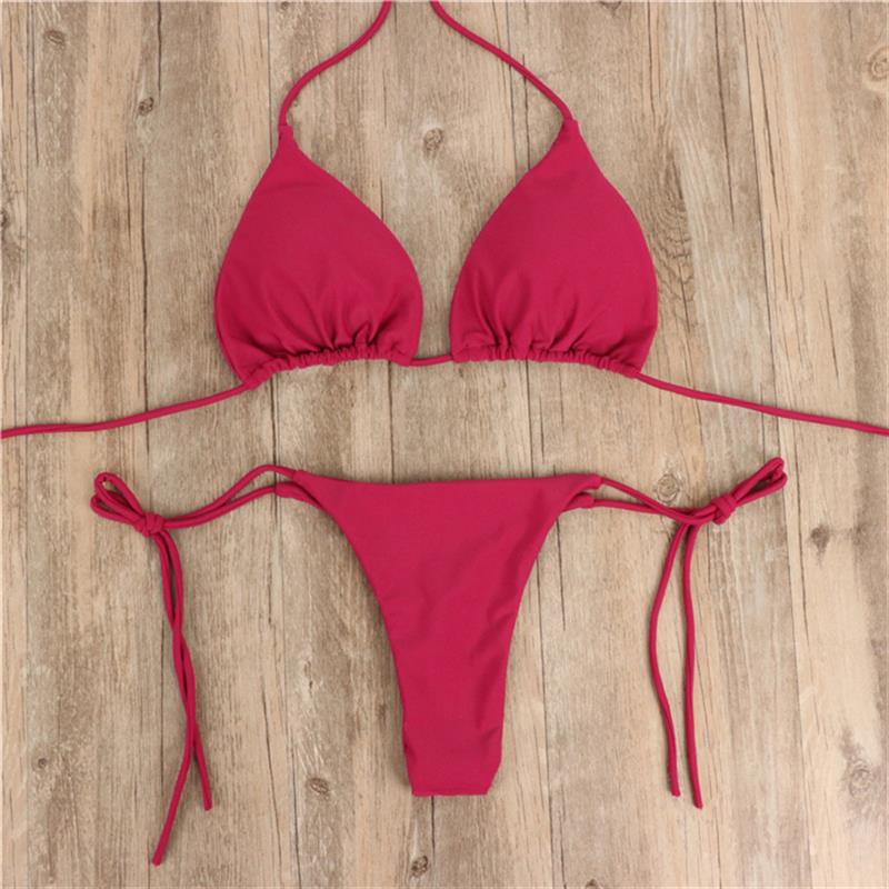 Damen Bikini-Set mit verstellbaren Trägern und minimalistischem Design EB
