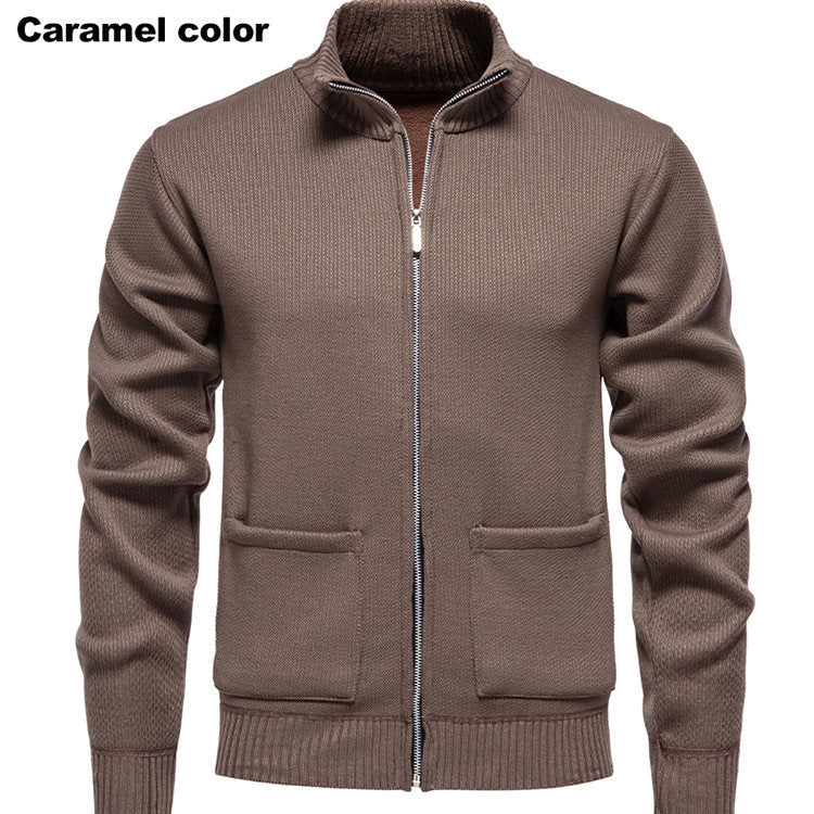 Herren Strickjacke mit durchgehendem Reißverschluss und seitlichen Taschen EB