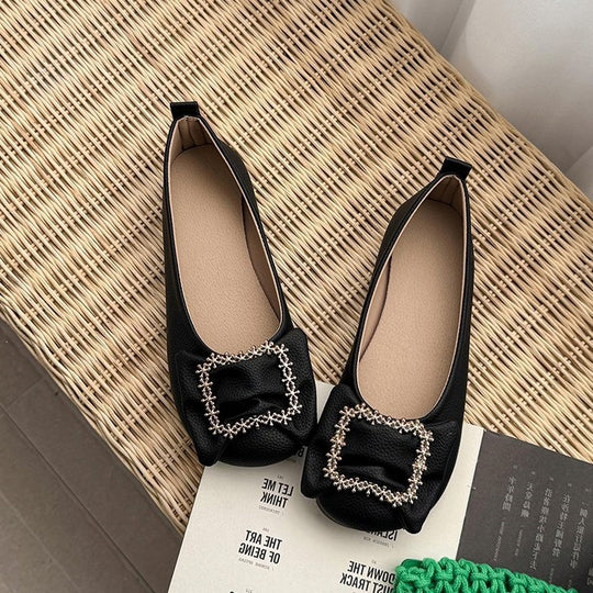 Damen Ballerinas mit dekorativer Schmuckschließe EB