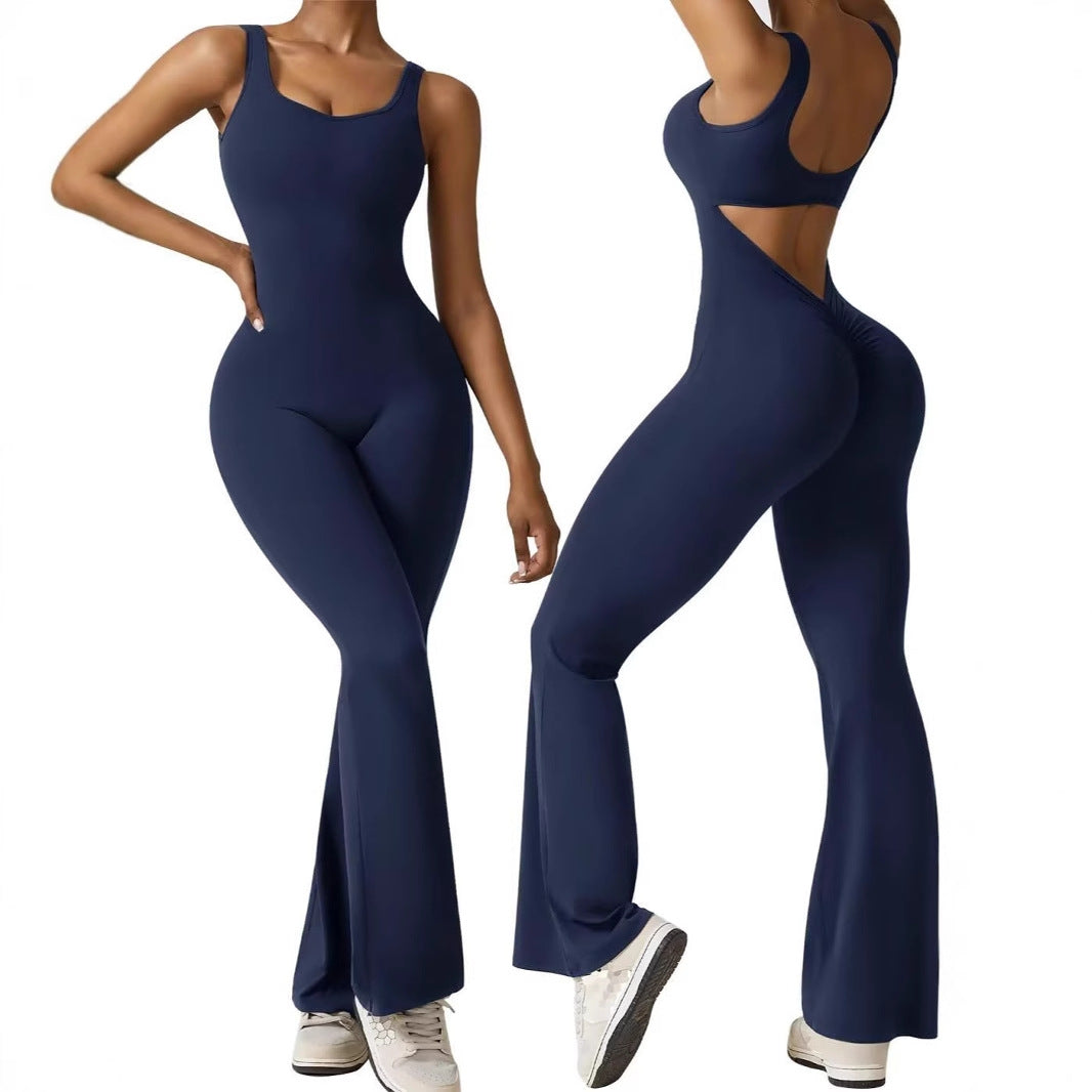 Damen Sportlicher Jumpsuit mit angeschnittenem Schnitt und trendy Cut-Outs EB