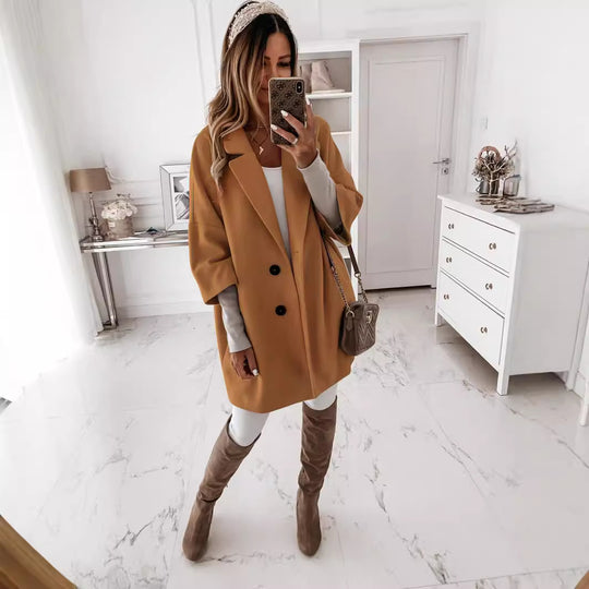 Damen Oversize Wollmantel EB