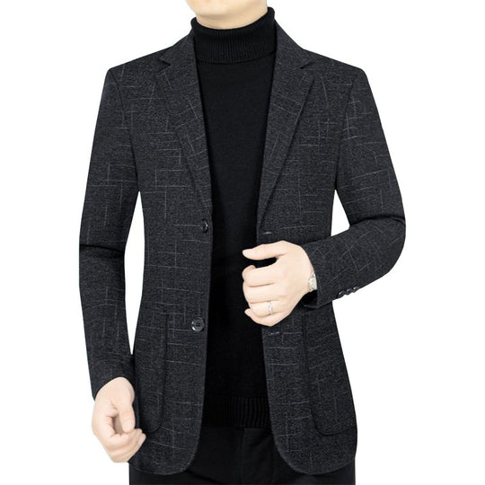 Herren Slim-Fit Sakko aus Wollmischung mit dezentem Karomuster EB