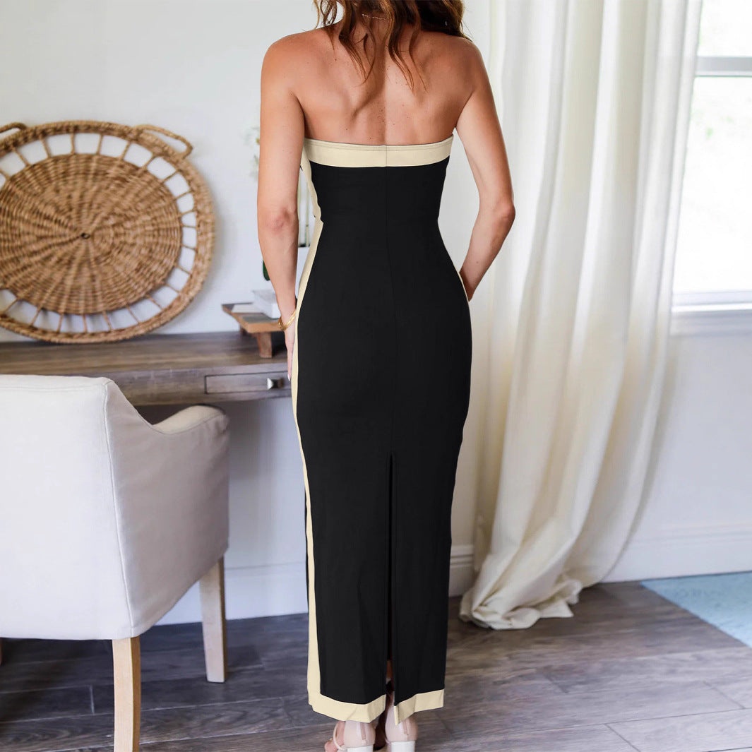 Damen Maxikleid mit elegantem Herz-Ausschnitt und figurbetonter Silhouette EB