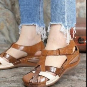 Damen Komfortable Zehentrenner-Sandaletten mit atmungsaktivem Design und verstellbarem Riemen EB