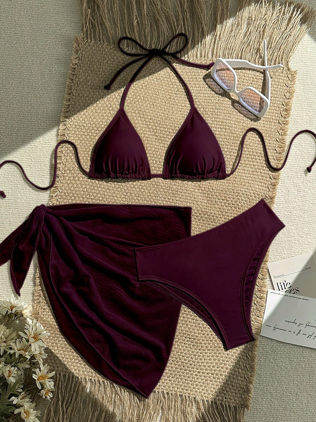 Damen Triangel-Bikini mit Wickeltuch und verstellbaren Trägern EB