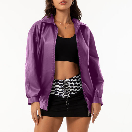 Damen lässige Satinjacke mit modernem Schnitt und praktischen Taschen EB