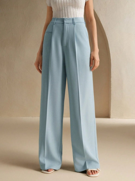 Damen Weite und elegante Anzughose mit hohen Bund EB