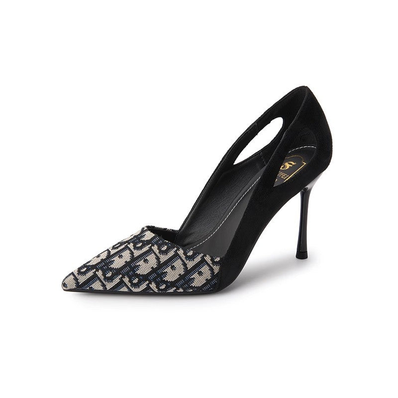 Damen Slingback High Heels mit elegantem spitzen Design und hochwertiger Materialkombination EB