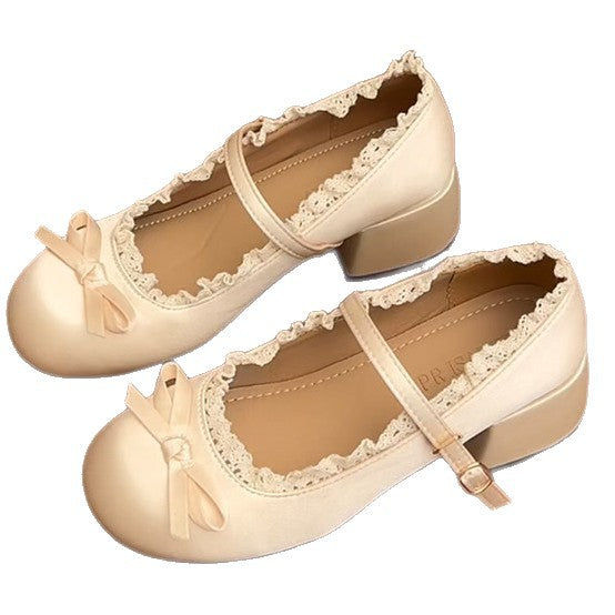 Damen Ballerinas mit verzierten Riemchen und Rüschendetails EB