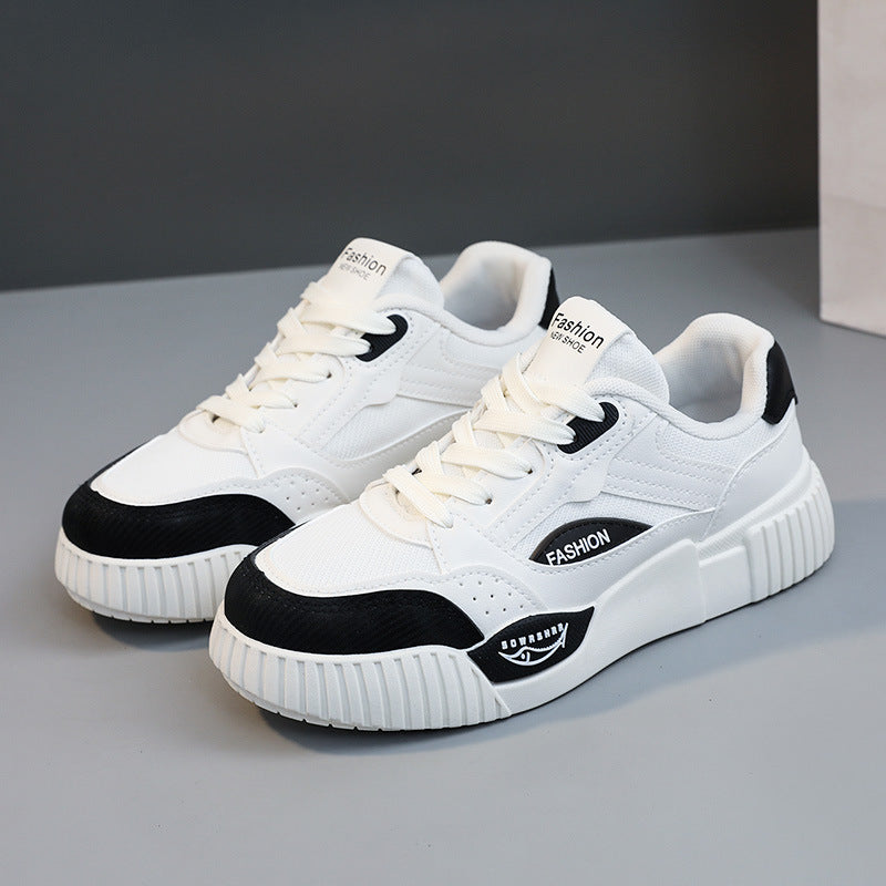 Damen modische Sneakers mit erhöhtem Sohlenprofil und sportivem Design EB