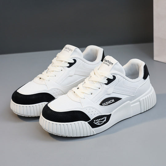 Damen modische Sneakers mit erhöhtem Sohlenprofil und sportivem Design EB