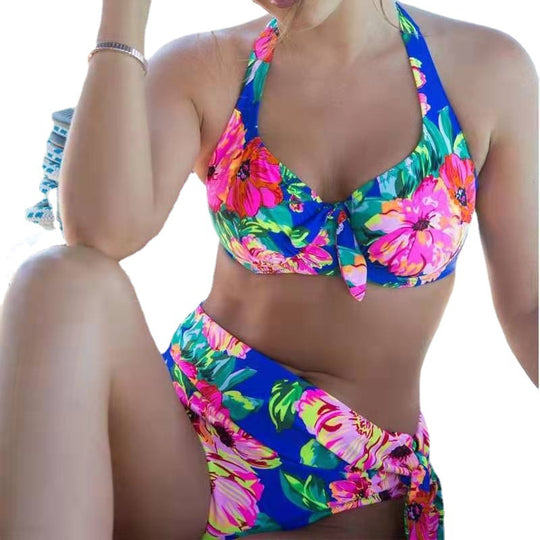 Damen Sportliches Bikini mit verstellbaren Trägern und Wickelunterteil EB