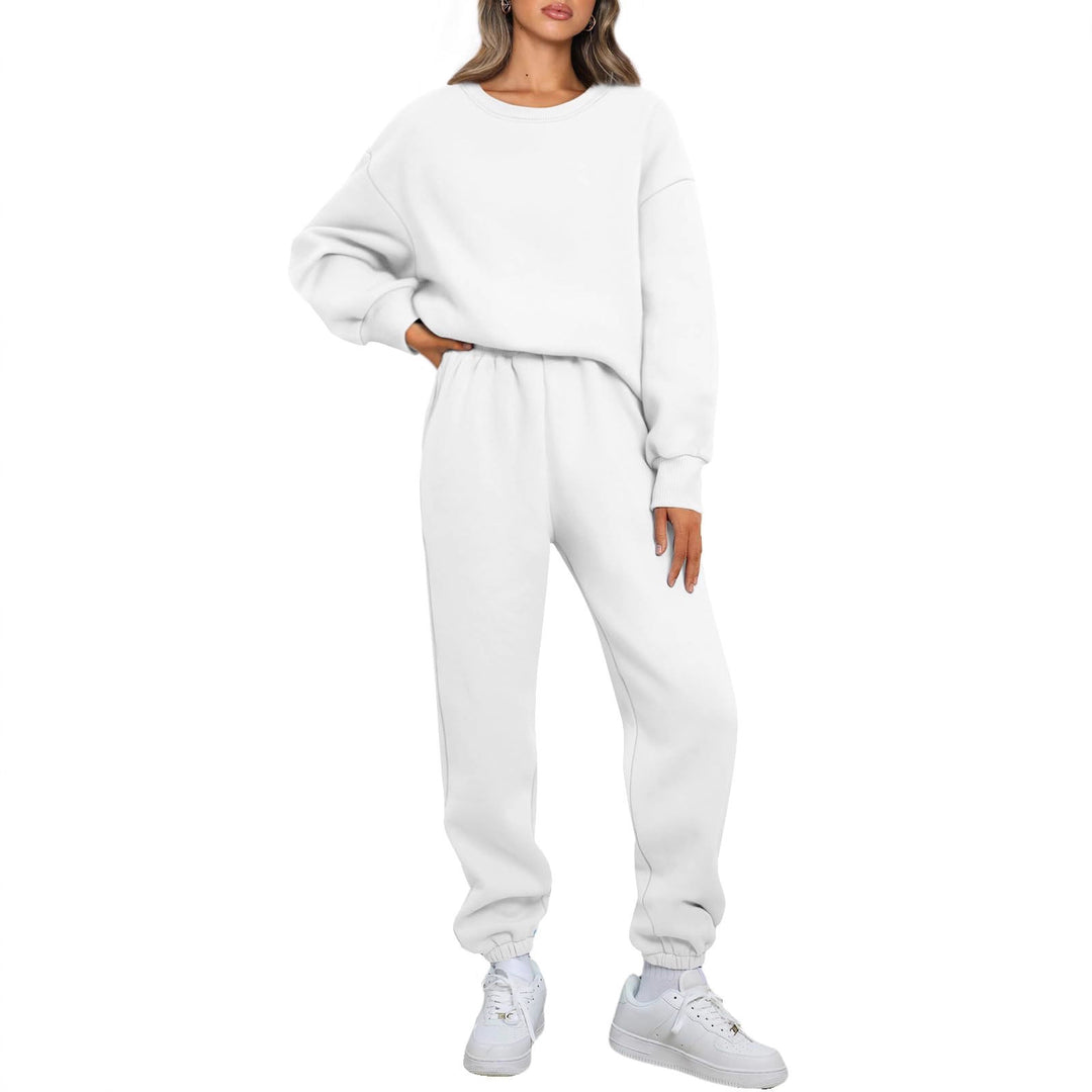 Damen nan gemütliches zweiteiliges Lounge-Set aus French-Terry mit Oversize-Sweatshirt und taillierter Jogginghose EB