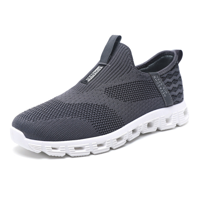 Damen Atmungsaktive Slip-On Sneakers mit elastischem Strickoberteil und rutschfester Sohle EB
