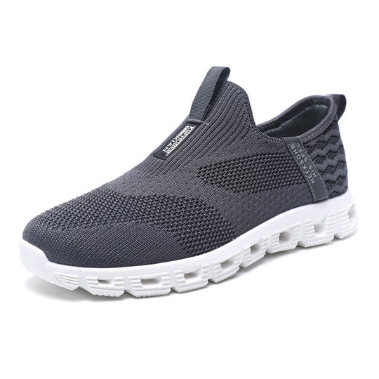 Damen Atmungsaktive Slip-On Sneakers mit elastischem Strickoberteil und rutschfester Sohle EB