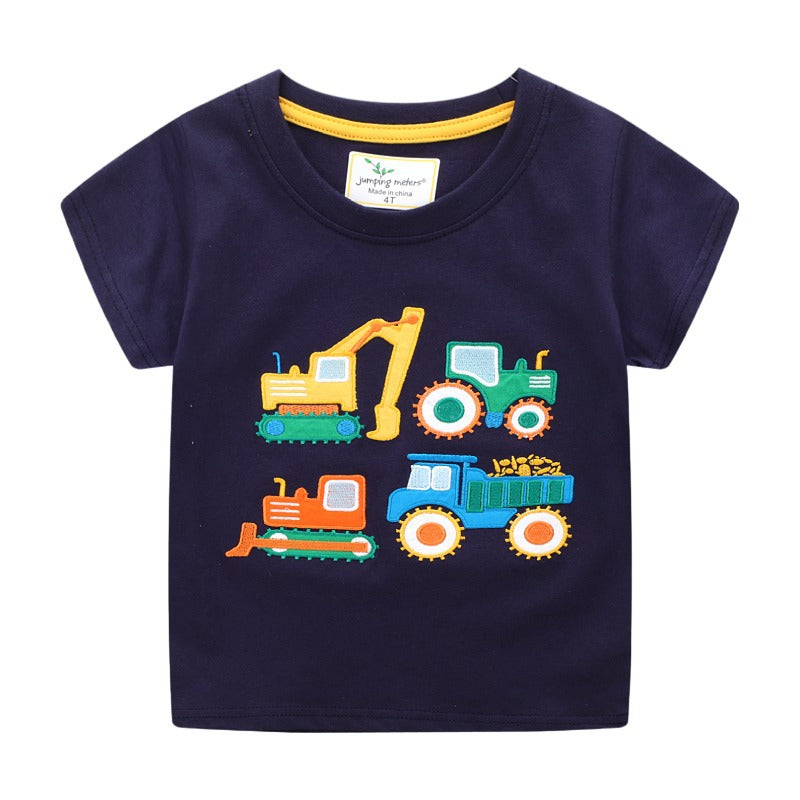 Jungen T-Shirt mit buntem Baustellenfahrzeug-Design EB