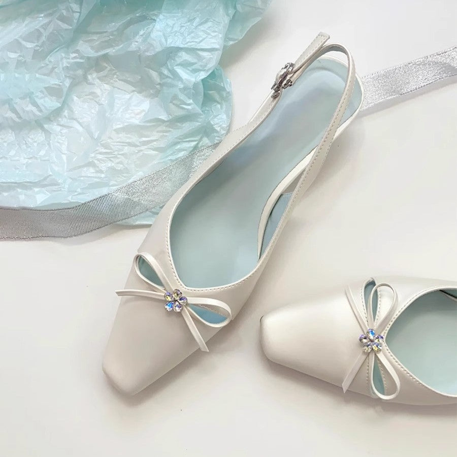 Damen Slingback-Pumps mit elegantem Schleifendetail und geschmackvoller Verzierung EB