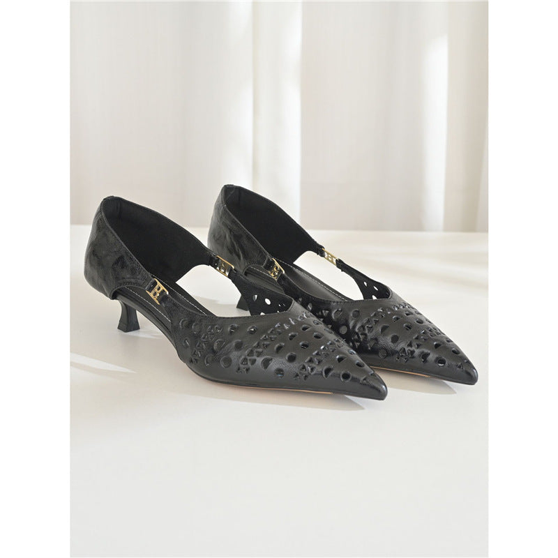 Damen spitze Slingback-Pumps mit dekorativer Perforierung EB