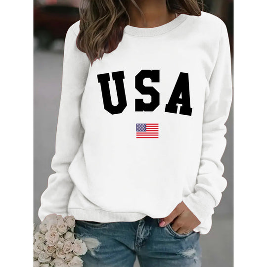 Damen Sweatshirt mit modernem USA-Statement und gemütlicher Passform EB