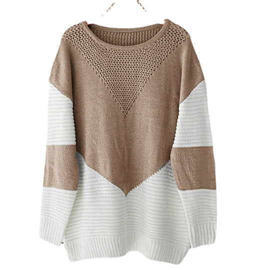 Damen stylischer Pullover mit modernen Farbblockmustern und raffiniertem Strickdesign EB