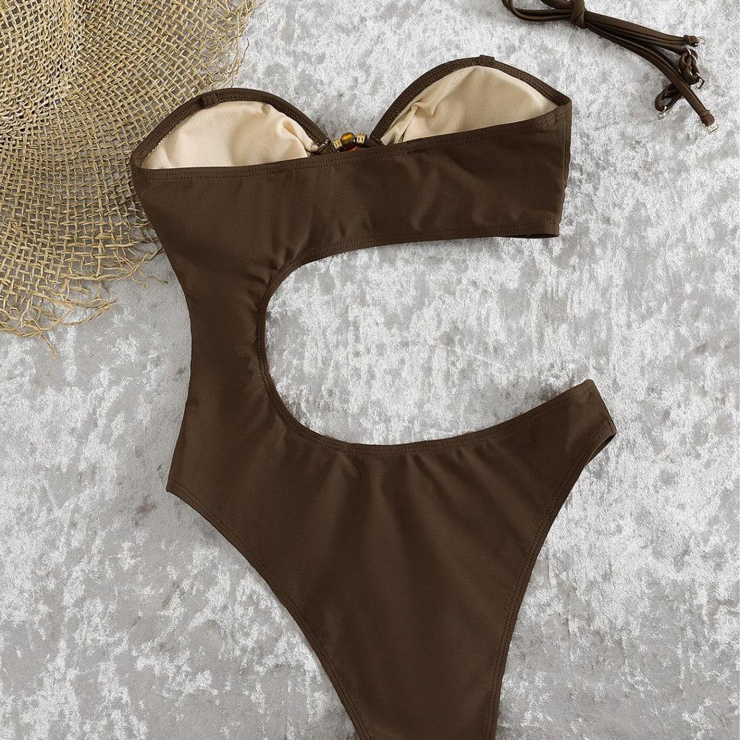 Damen Cut-Out Badeanzug mit einzigartigem Ringdetail EB