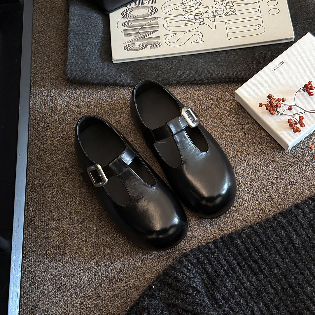 Damen elegante Mary Jane Ballerinas mit dekorativen Schnallen EB